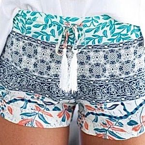 Moking Top Shorts with Drawstring